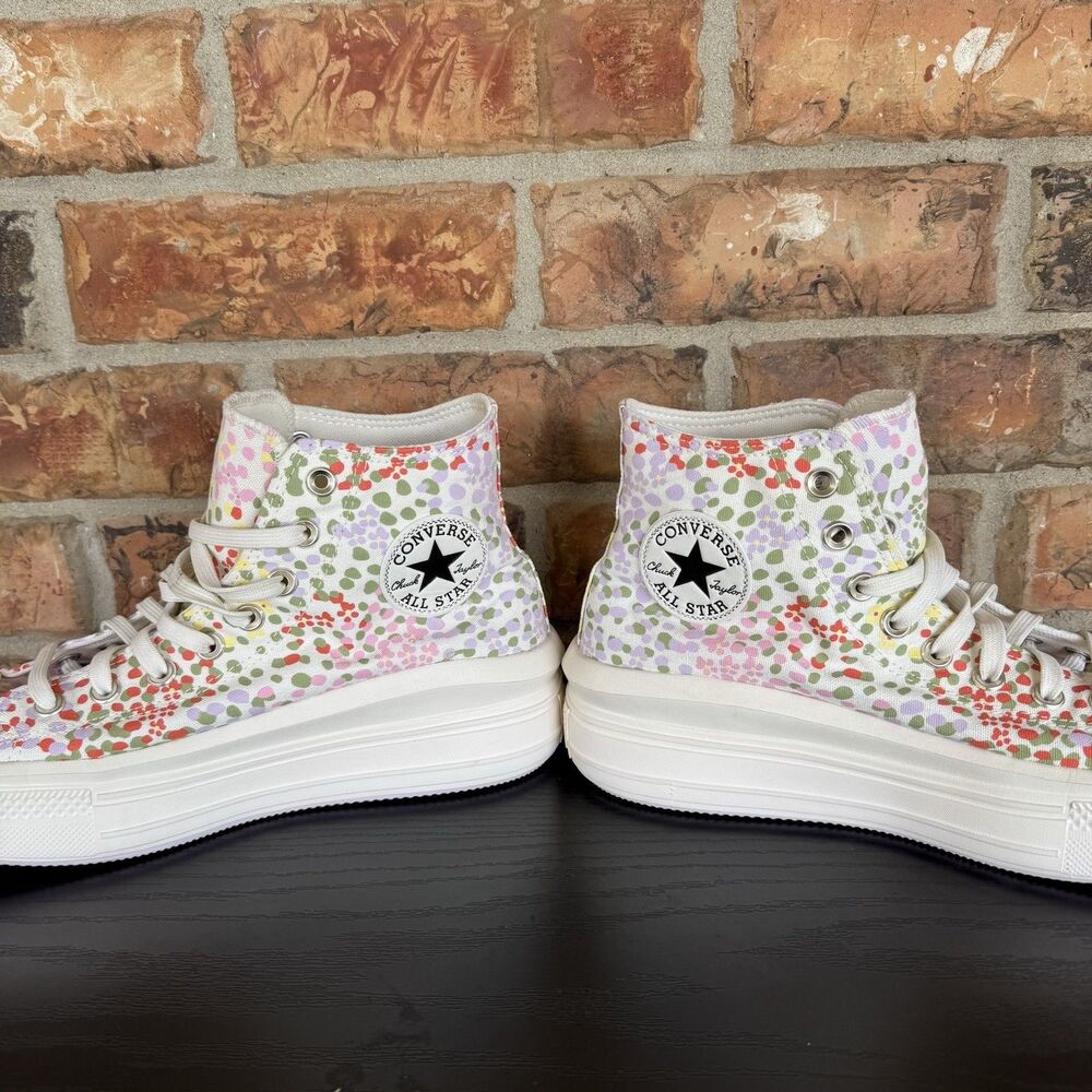 Chuck Taylor All Star Move Things To Grow. Platform High Top. Floral. Sz 10.5 - Picture 2 of 11